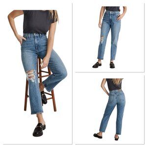 Madewell The Perfect Vintage Straight Leg Jeans Size 27 Distressed Blue NG247